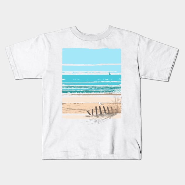 The Beach is Calling Kids T-Shirt by jemae